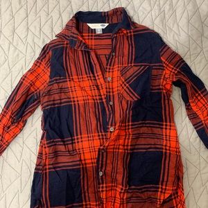 Old Navy red and navy button up